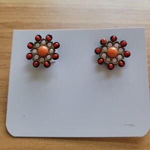 Beaded Floral Stud Earrings